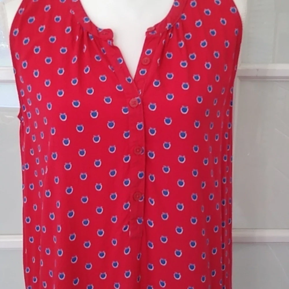 Beach Lunch Lounge Red Drop Waist Dress Size - Small - Picture 6 of 12